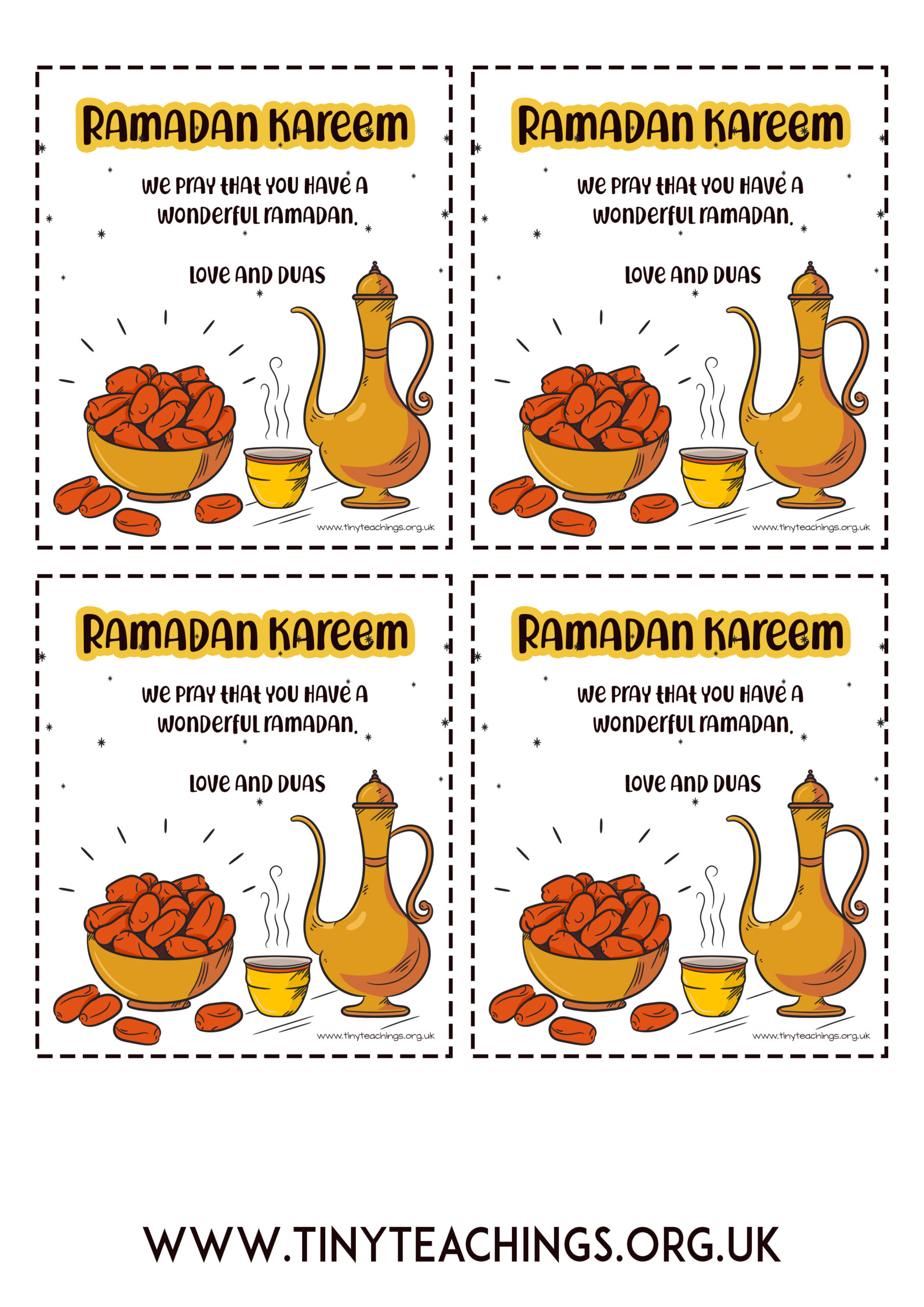 RAMADAN GIFT NOTE/TAG TINY TEACHINGS